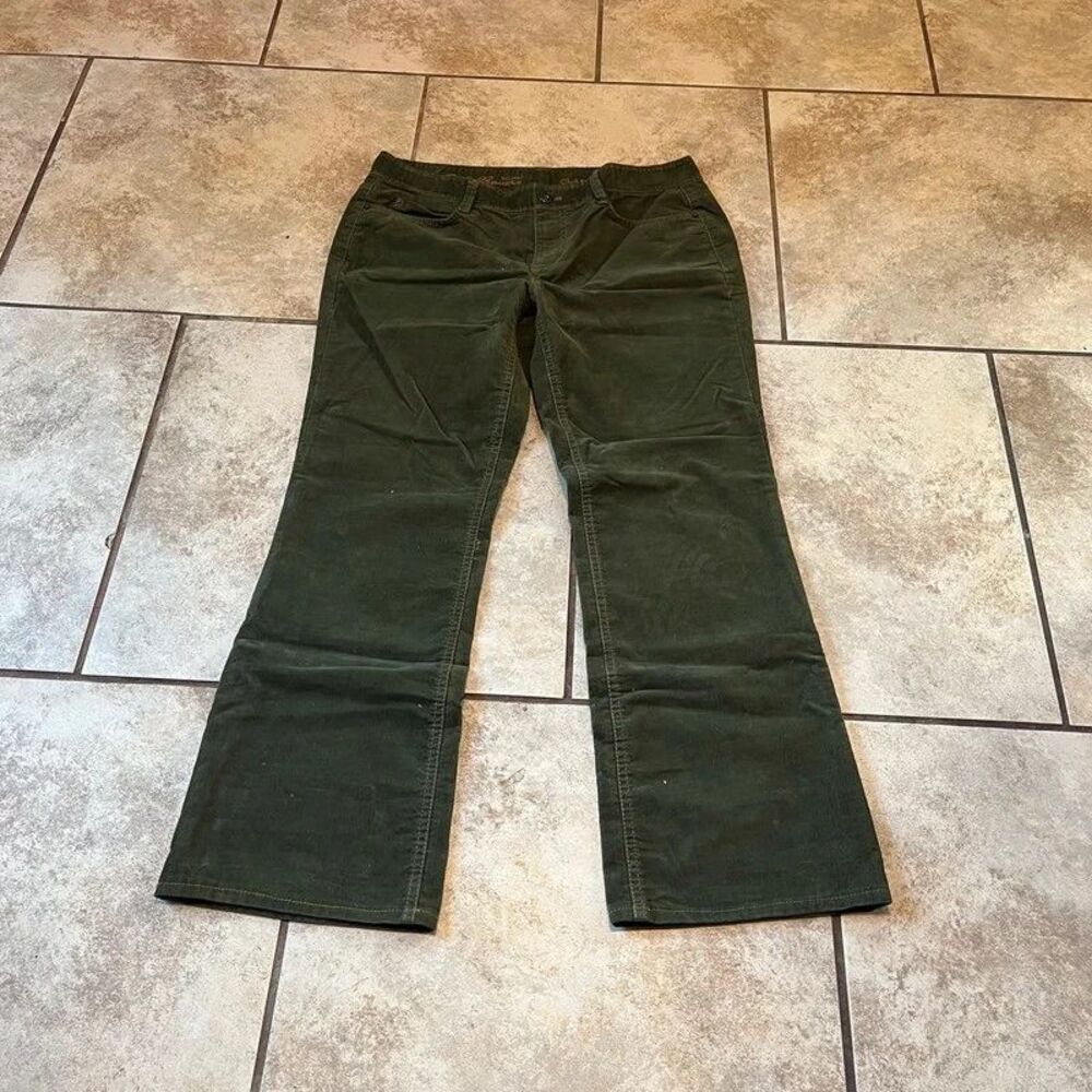 Eddie Bauer Olive Green Corduroy Pants Classic Fit Size 8